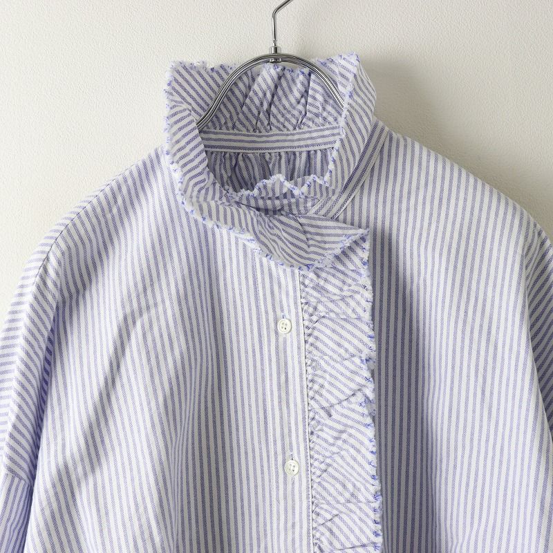美品✨ジャーナルスタンダードラックス　OXストライプ フリルブラウス JOURNAL STANDARD LUXE(ジャーナルスタンダードラックス) / 24SS/OX