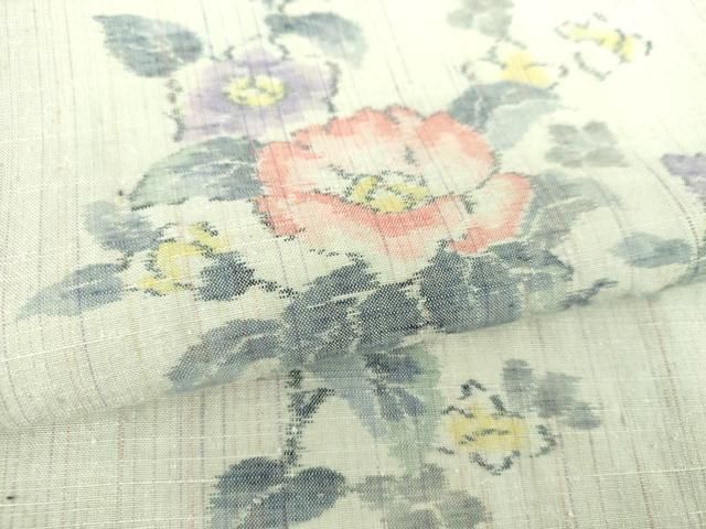 平和屋着物●真綿結城　紬　本場小千谷伝統工芸品　枝花文　証紙付き　正絹　逸品　DAAS3447ps 平和屋着物○真綿結城 紬 本場小千谷伝統工芸品 枝花文 証紙付き 正絹