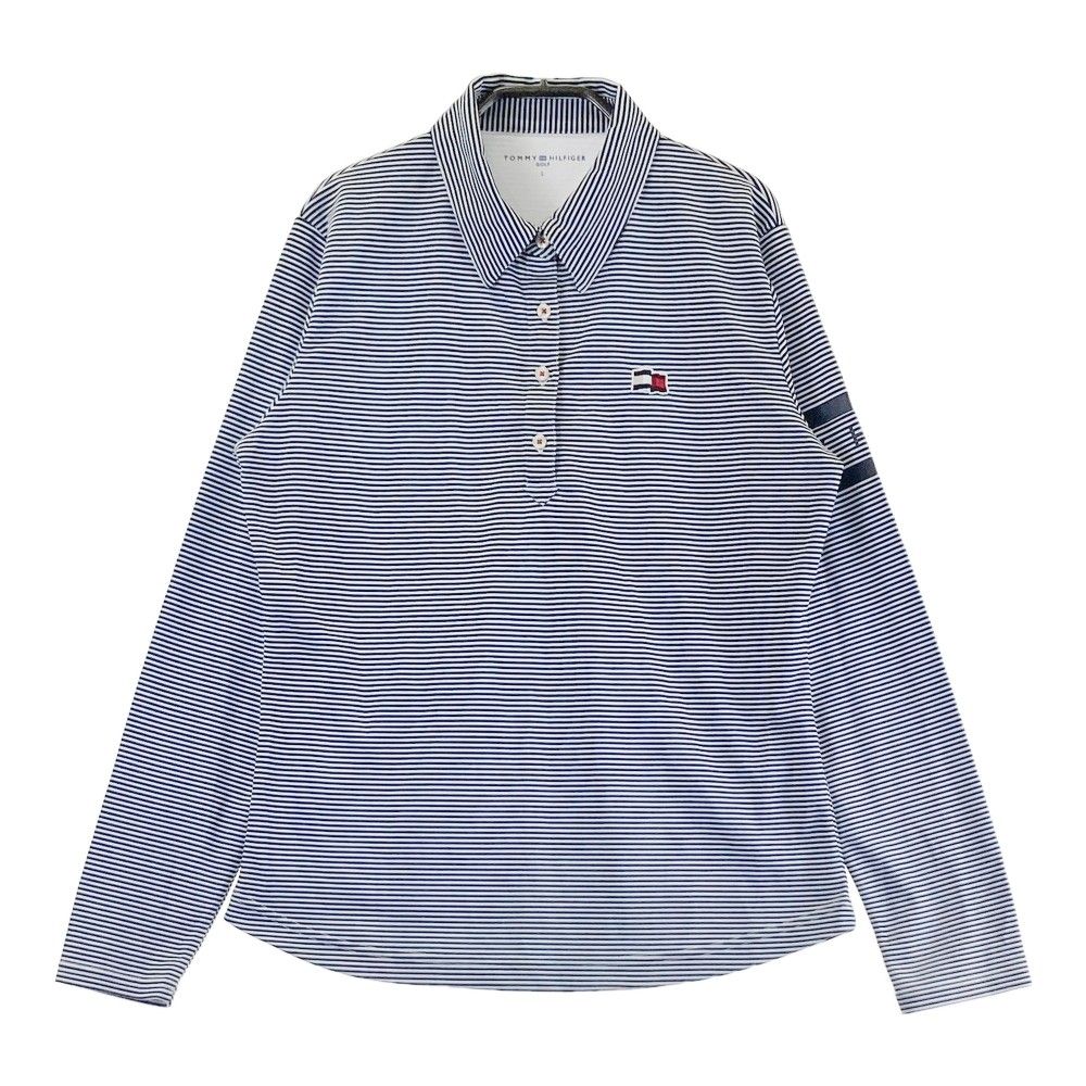 サイズ：L   GOLF トミー ヒルフィガーゴルフ  長袖ポロシャツ ワッペン ボーダー柄 ブラック系 [240101436334] ゴルフウェア レディース ストスト サイズ：L TOMMY HILFIGER GOLF トミー ヒルフィガーゴルフ 長袖