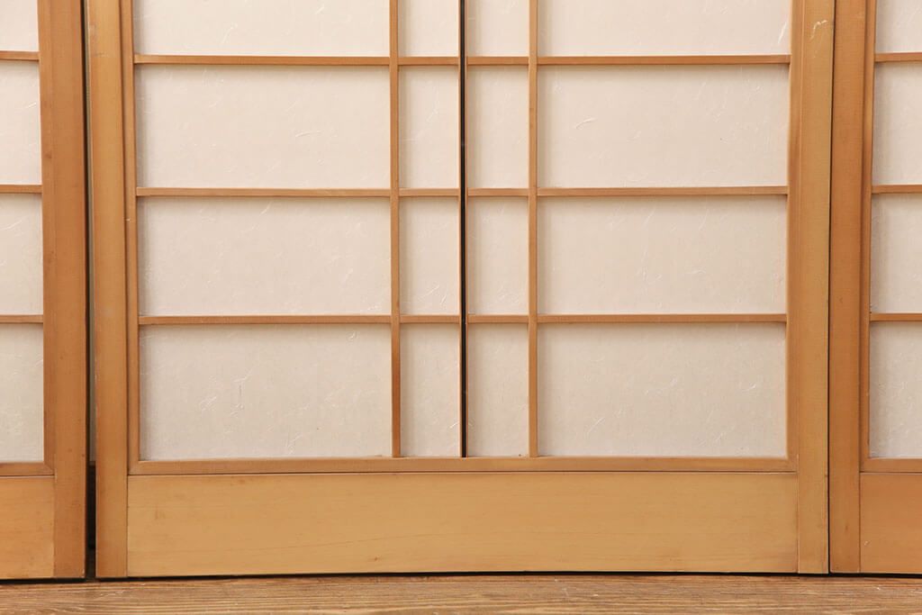 取引中】 雪見障子 4枚セット アンティーク建具 摺り上げ障子戸 引き戸