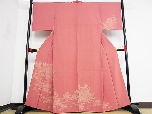 平和屋-こころ店□訪問着 江戸小紋 風景文 着丈164.5cm 裄丈66.5cm