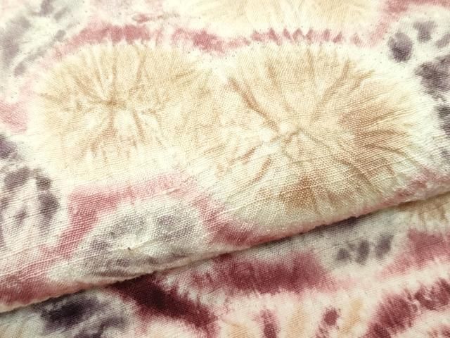 平和屋本店□極上 十七代京屋林蔵 太鼓柄袋帯 本場結城紬地 辻が花