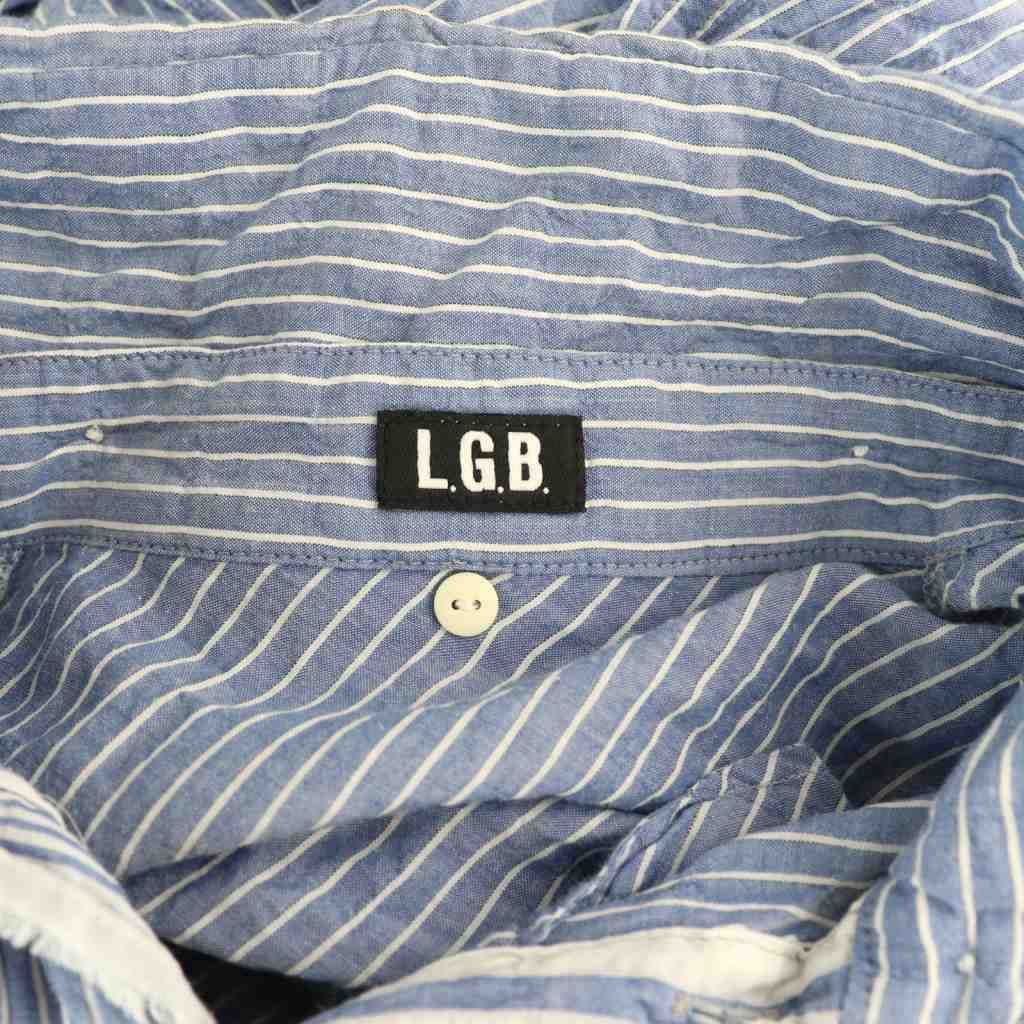L.G.B. ルグランブルー シャツワンピース ストライプ シワ加工 L.G.B. ルグランブルー シャツワンピース ストライプ シワ加工