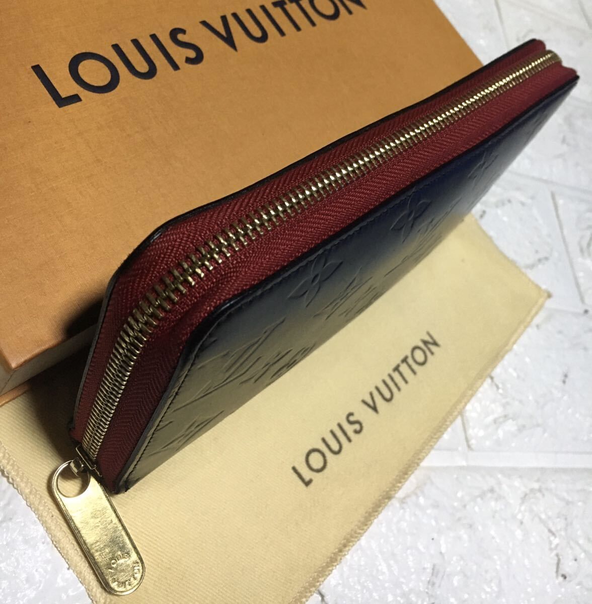 中古】正規品 LV ルイヴィトン ヴェルニ メンズ ラウンドファスナー 長 