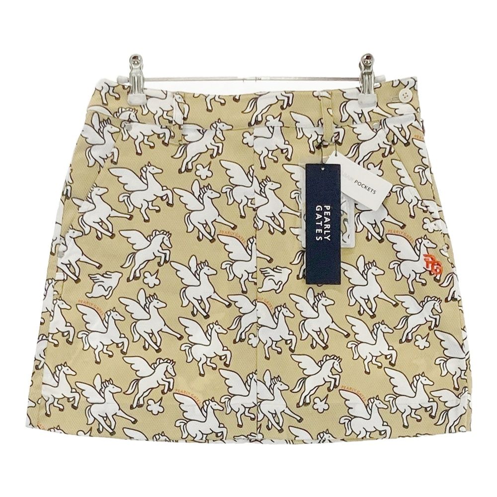 サイズ 0 PEARLY GATES パーリーゲイツ 055-1134400 ストレッチスカート ペガサス柄 ベージュ系 240101532654 ゴルフウェア レディース ストスト