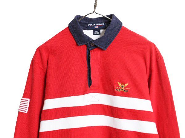 古着　90s ポロスポーツ　ラルフローレン　ラガーシャツ Ralph Lauren - 90s ポロスポーツ ラルフローレン 長袖 ラガー