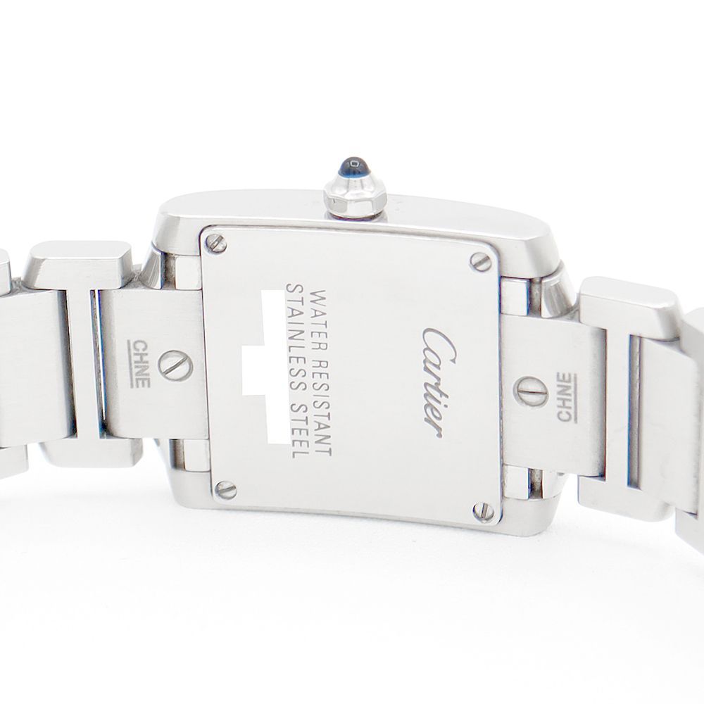 電池交換済み Cartier カルティエ タンクフランセーズ SM W51034Q3 ブルーシェル SS ステンレス レディース クォーツ【6ヶ月保証】【腕時計】【中古】 カルティエ タンクフランセーズ SM W51034Q3 ブルーシェル レディース
