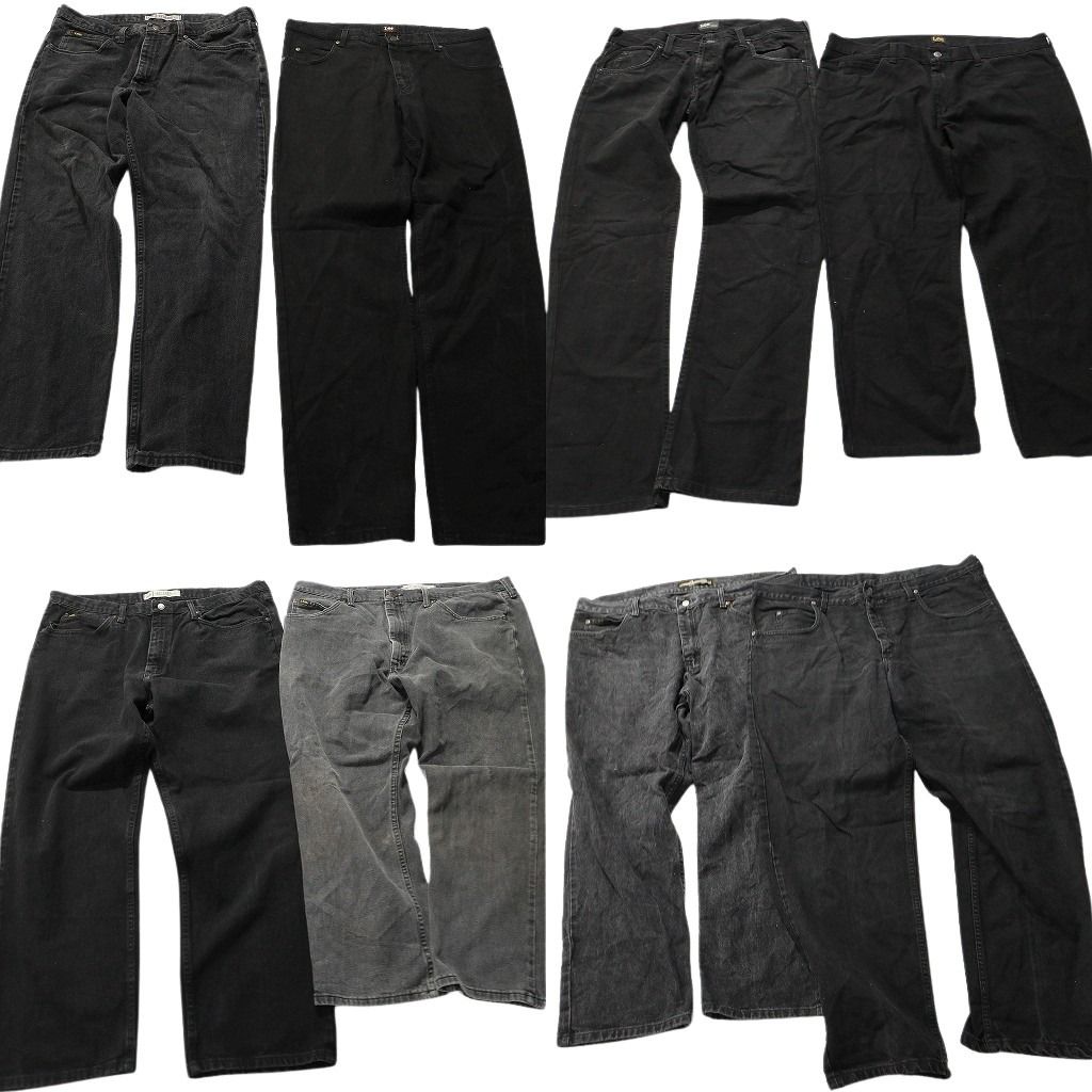 古着卸 LEE リー ブラックデニム パンツ 8枚セット メンズ 44 |42 |40 |38 アメカジ フェード 皮パッチ 古着 NA7091