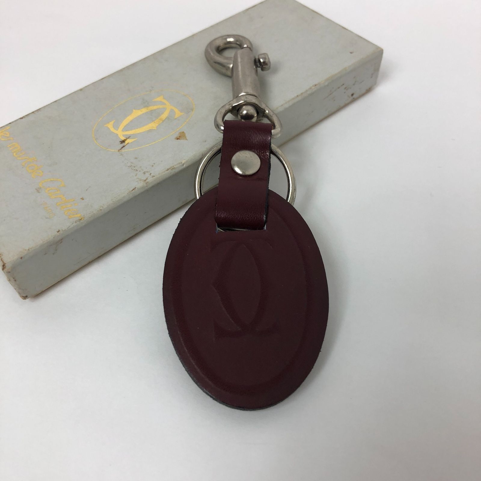 Cartier カルティエ キーチャーム キーホルダー ボルドー 7588