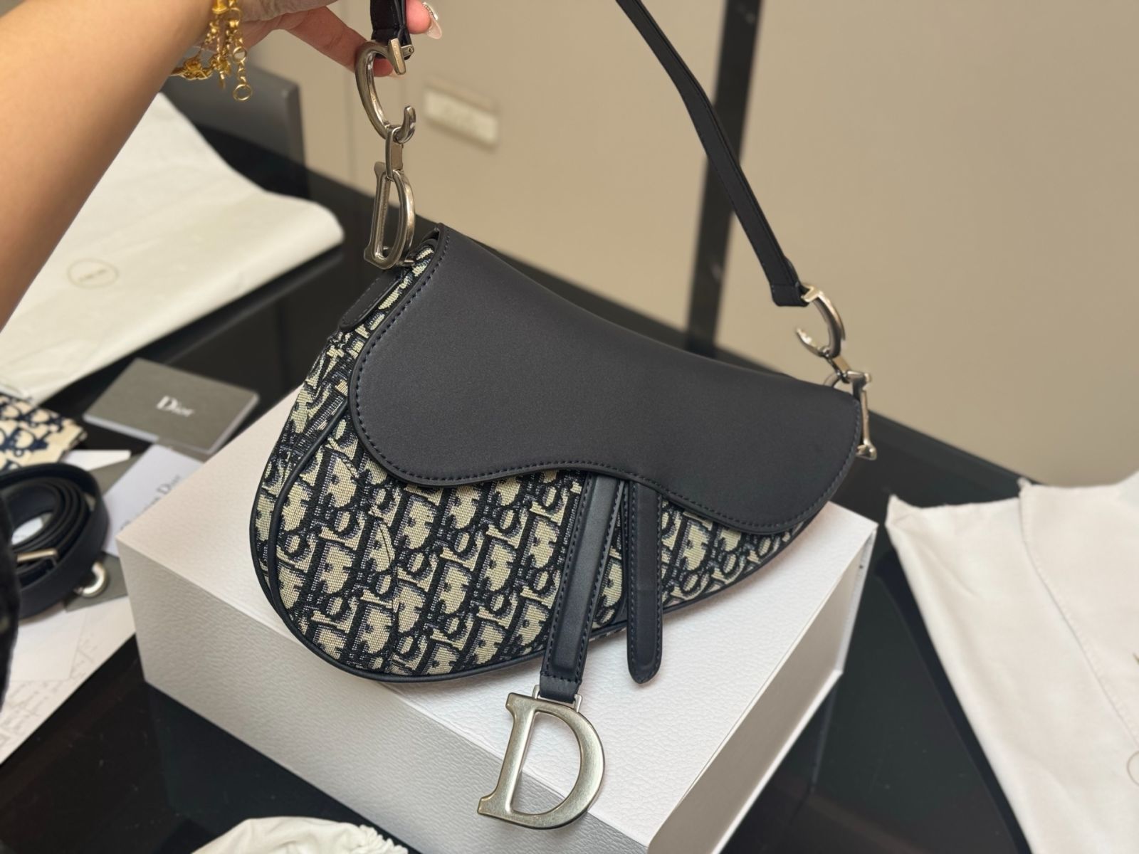 今日特価】Dior サドルバッグ デニムブルー アップグレード