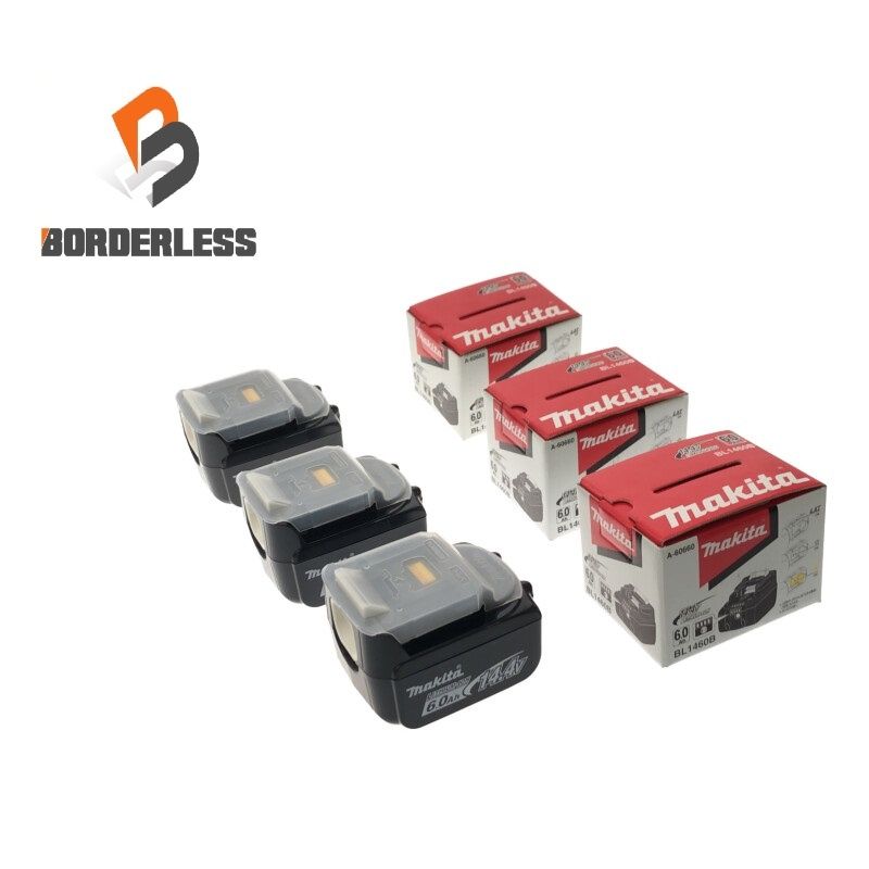 ♥品 3個セット makita マキタ 14.4V 6.0Ah 純正リチウムイオンバッテリー BL1460B バッテリー残量 雪マーク