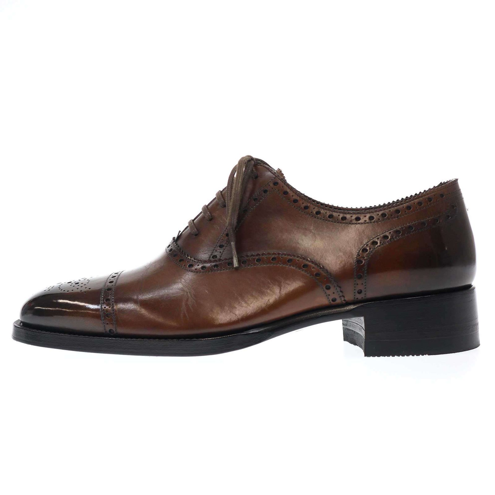 TOM FORD トム フォード メダリオン レザーシューズ ブラウン 10