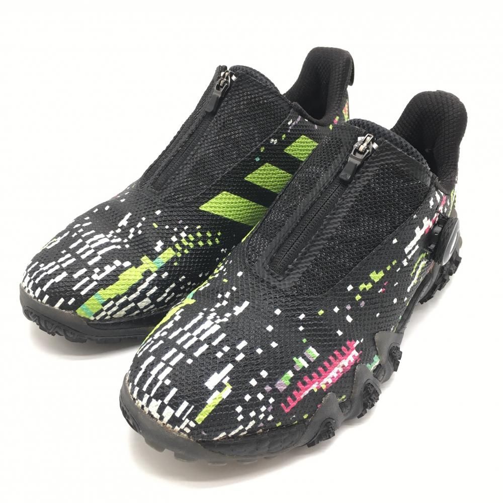 美品】アディダス ゴルフシューズ 黒×ライトグリーン IE2148 コード  