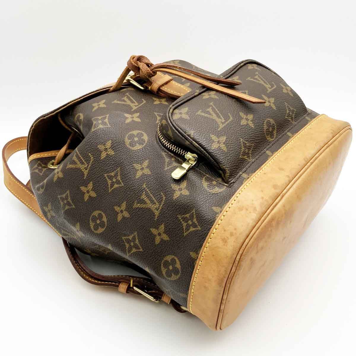 LOUIS VUITTON ルイ・ヴィトン モンスリMM モノグラム リュック デイパック バッグ ブラウン PVC レディース メンズ M51136  USED - メルカリ