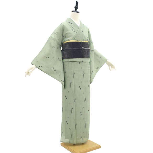 中古】 夏物 本場琉球かすり 単衣 着物 リサイクル 沖縄県 壁上