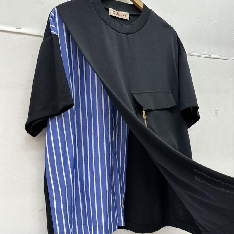 CULLNI クルニ Tシャツ 半袖 切替 カットソー ストライプ
