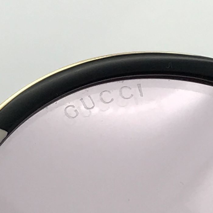 美品 GUCCI グッチ アニマリエ ビー ラウンド サングラス アイウェア ブラック ゴールド a3853 - メルカリ