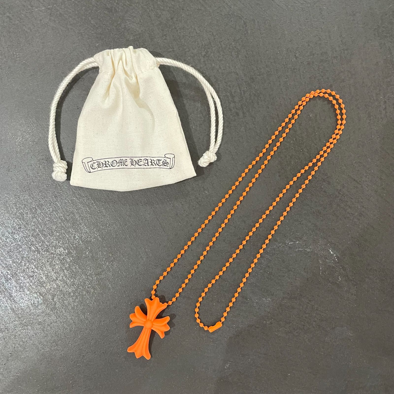 Good Condition Chrome Hearts Chrome Hearts Silicon Rubber Cross Necklace 56137A