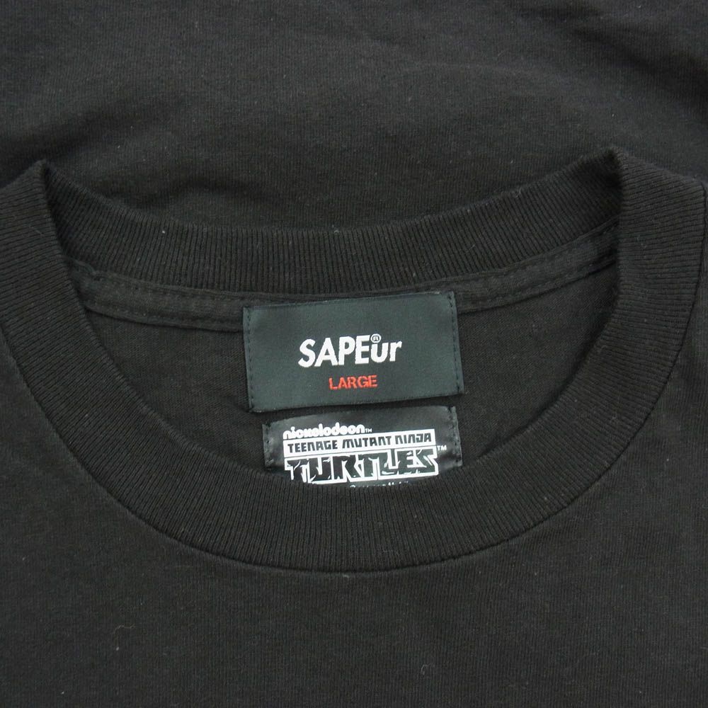 SAPEur サプール ニンジャタートルズ Tシャツ Lサイズ ブラック 新品 SAPEur サプール ニンジャタートルズ Tシャツ Lサイズ ブラック 新品