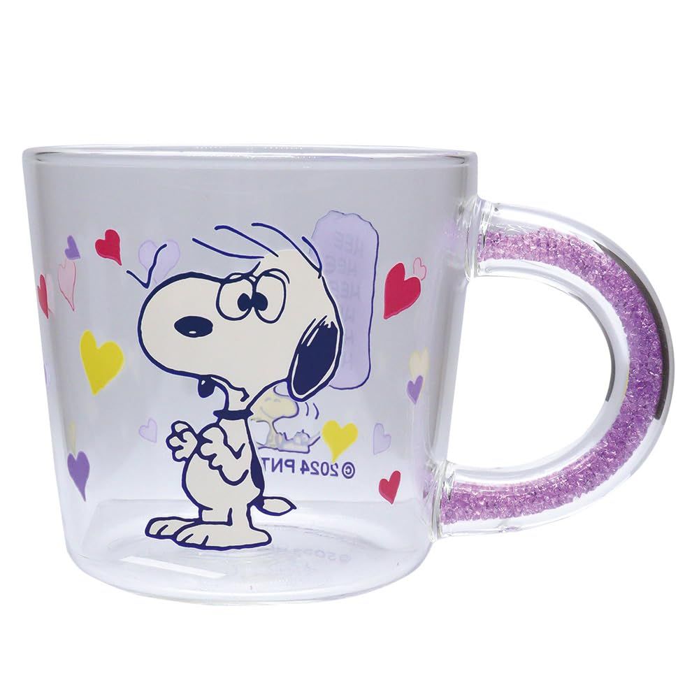 大西賢製販 PEANUTS グラスマグ HEART/PU サイズ：約φ8.9 D13 H8