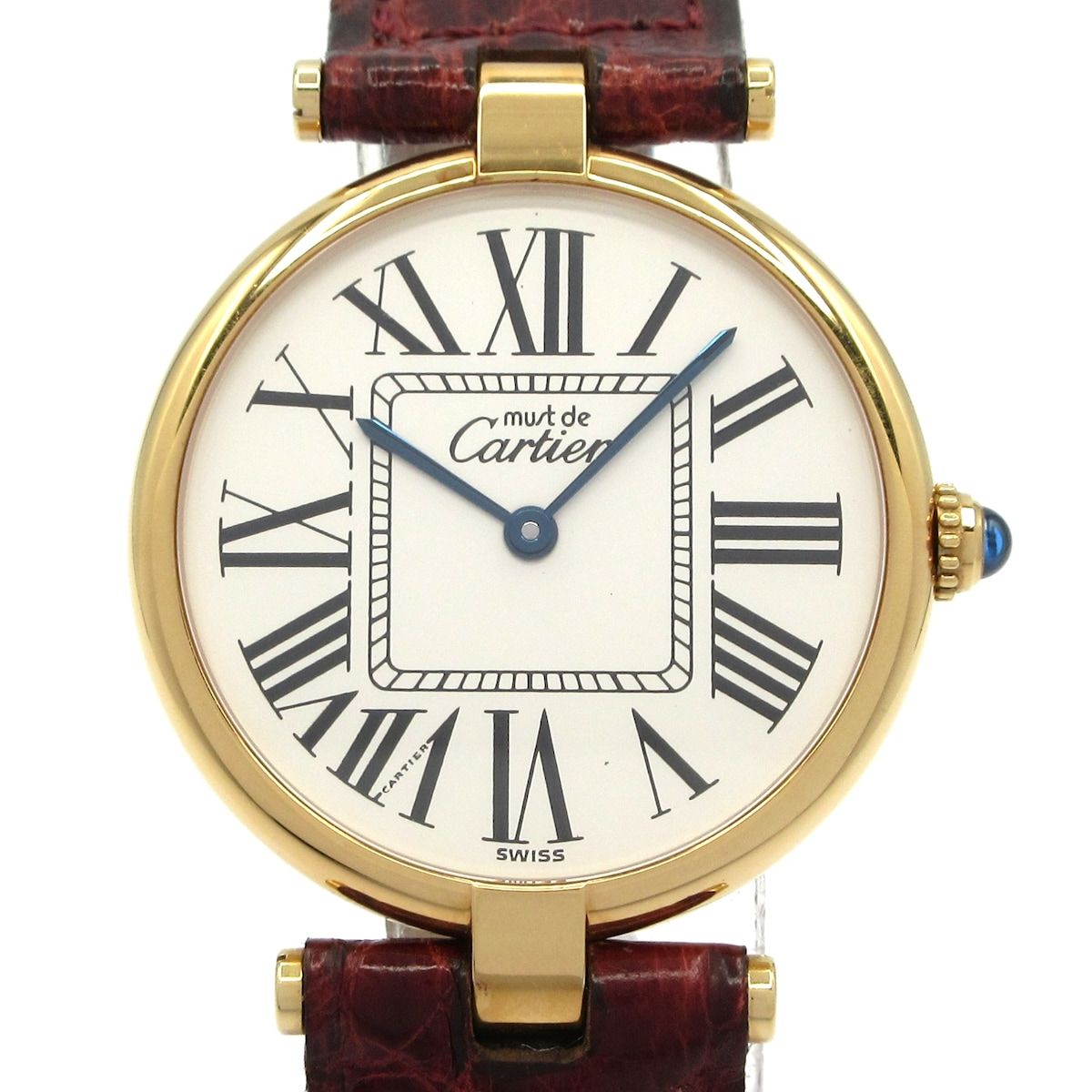 Cartier カルティエ 腕時計 マストヴァンドームヴェルメイユ レディース 925|アリゲーターベルト 白