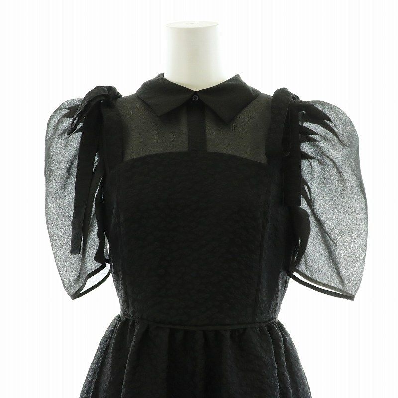 ファーファー furfur 24SS パフスリーブシアーシャツコンビドレス