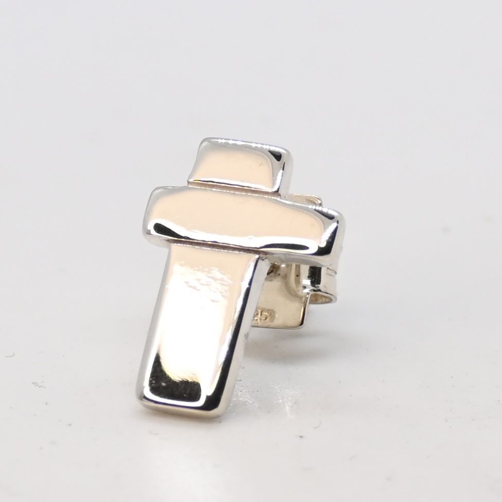 研磨済 GUCCI クロス ピアス 片耳 Ag925 グッチ