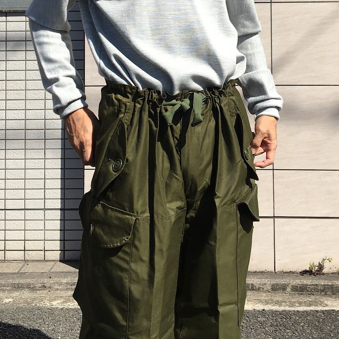 80s デッドストック【Canadian Army】カナダ軍 ウィンドプルーフ オーバーパンツ カーゴパンツ ECW Windproof Overpants L-S