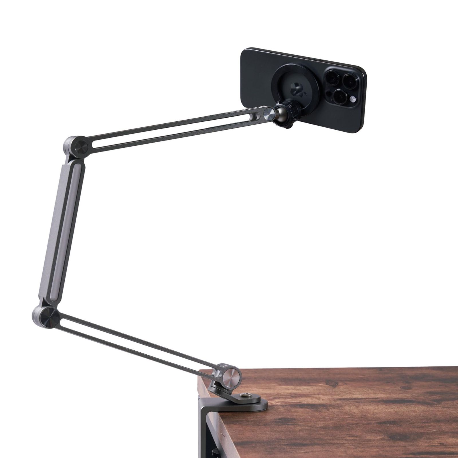 NEWT ロング アームスタンド アルミ 角度調節 耐荷重 スマホホルダー タブレットホルダー iPhone Android スマホ タブレット 固定 机 オフィス 作業台 ベッド マグネットタイプ