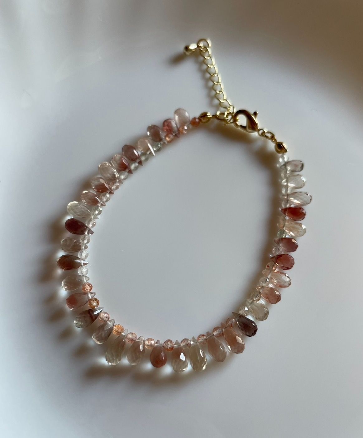 オレゴンサンストーンドロップカットブレスレット A