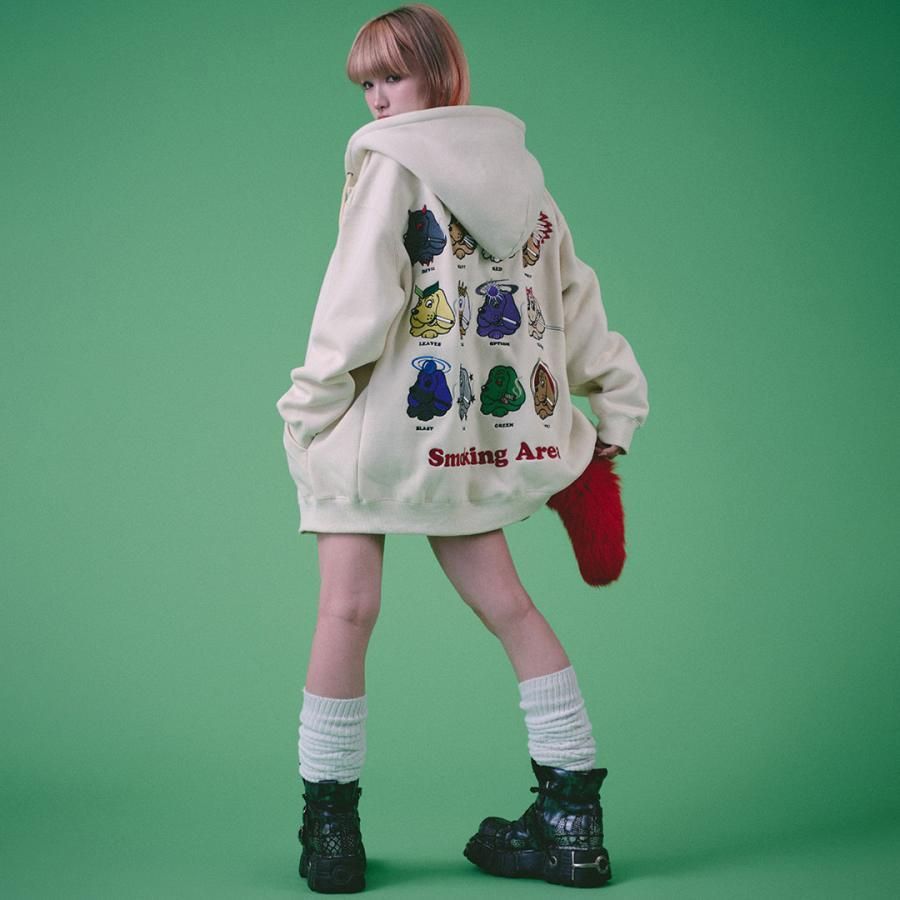 GALFY スウェット パーカー トレーナー ガルフィー GALFY ヤニラバーズパーカー 144028 #10 O.WHITE #20 BLACK