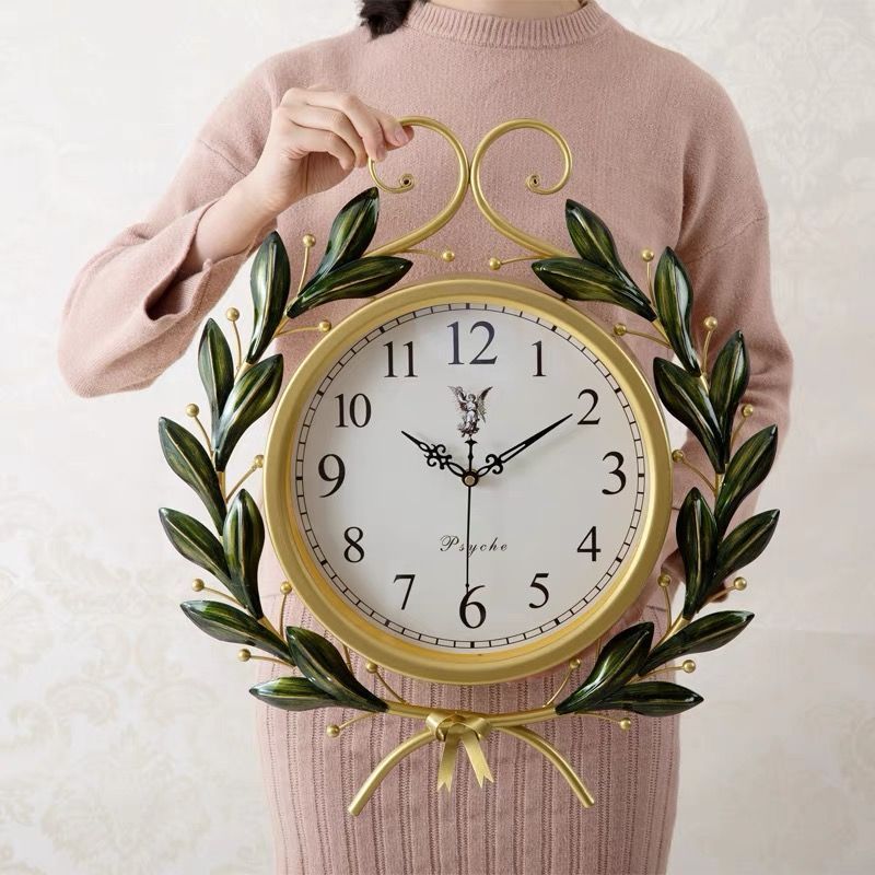 北欧壁掛け時計3d クリエイティブ かけ時計 リーフ 家の装飾 リビング