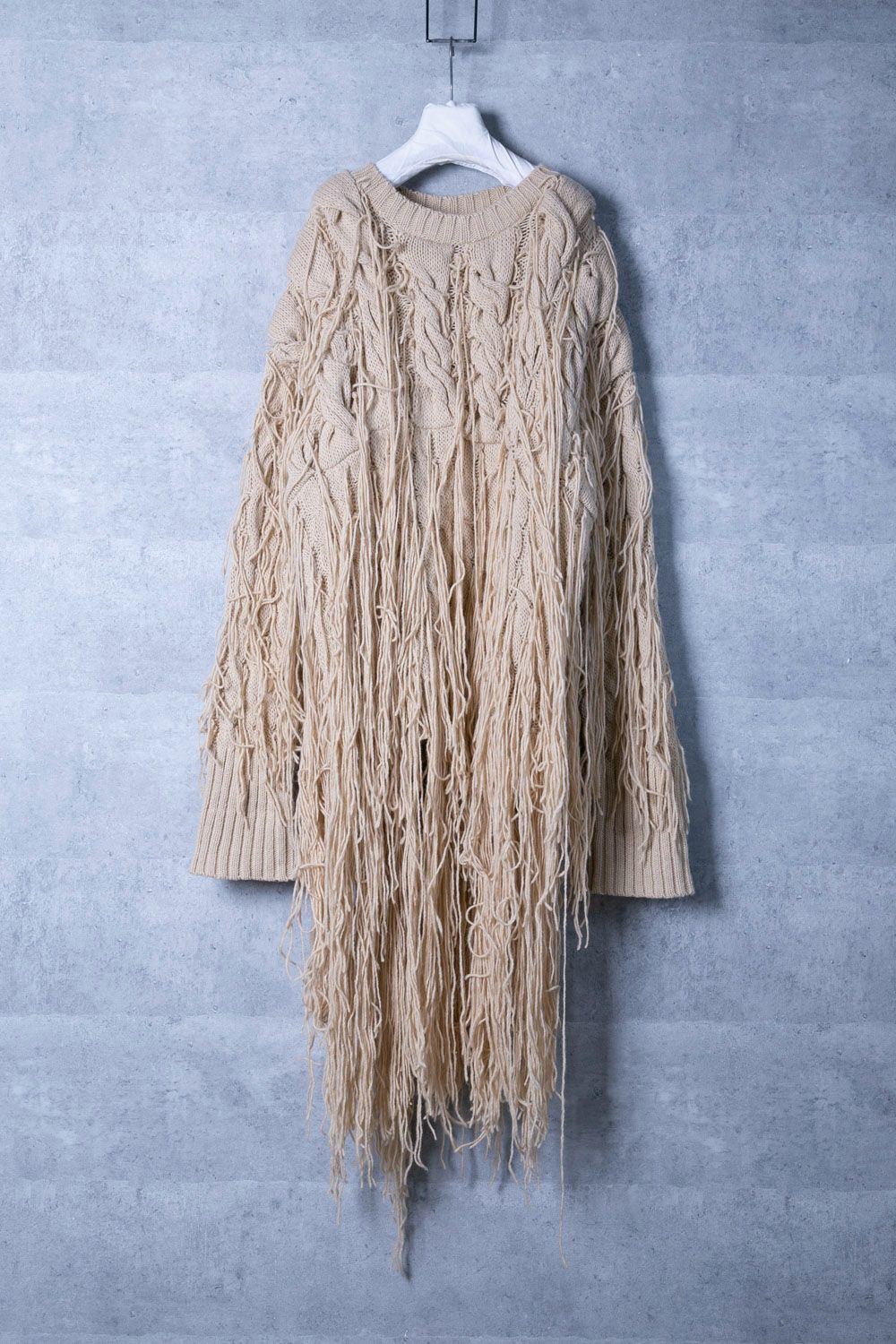 RequaL≡リコール 3D cable fringe knit pullver - メルカリ