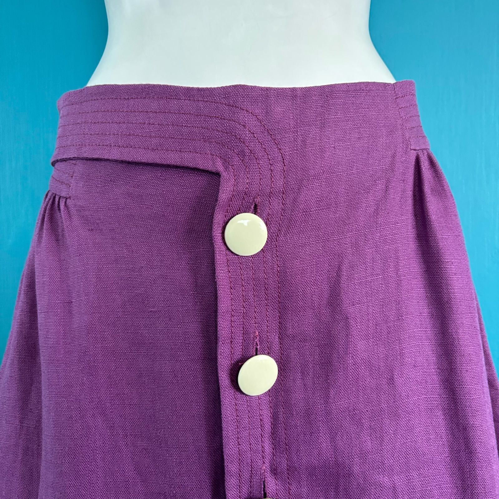 1018 Chloeクロエ パープル 36 リネンスカート