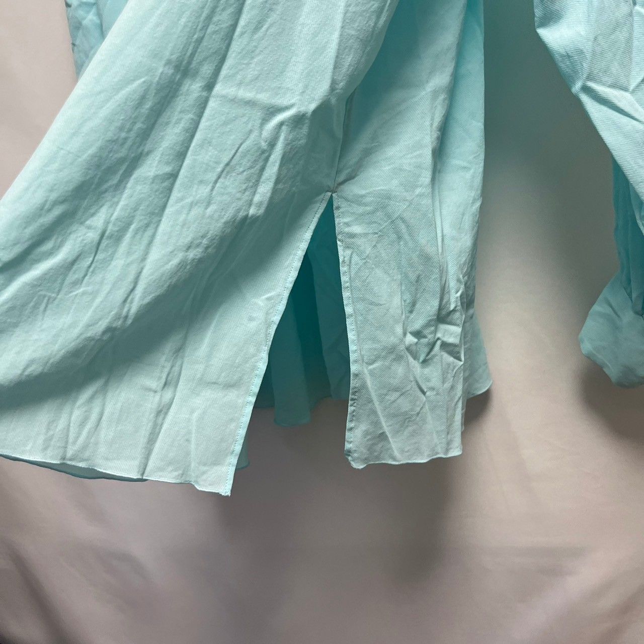 seya セヤ 23SS SHAHNAMEH SHIRT IN TURQUOISE SWEET TWILL タックデザインブラウス 売れ筋商品|||シャツ seya セヤ 23SS SHAHNAMEH SHIRT IN TURQUOISE SWEET TWILL