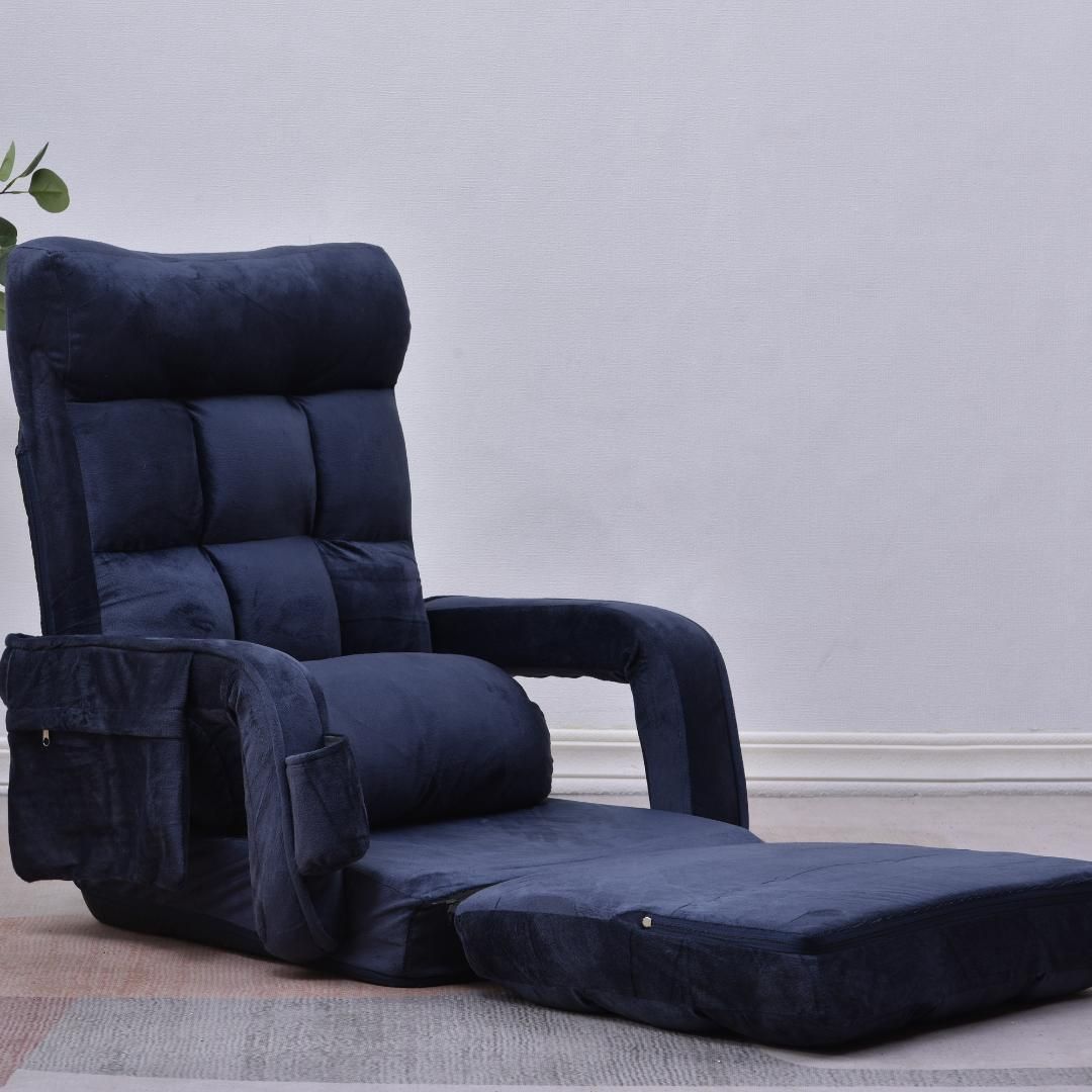 座椅子 リクライニング 14段ギア リクライニングチェアー ファブリック