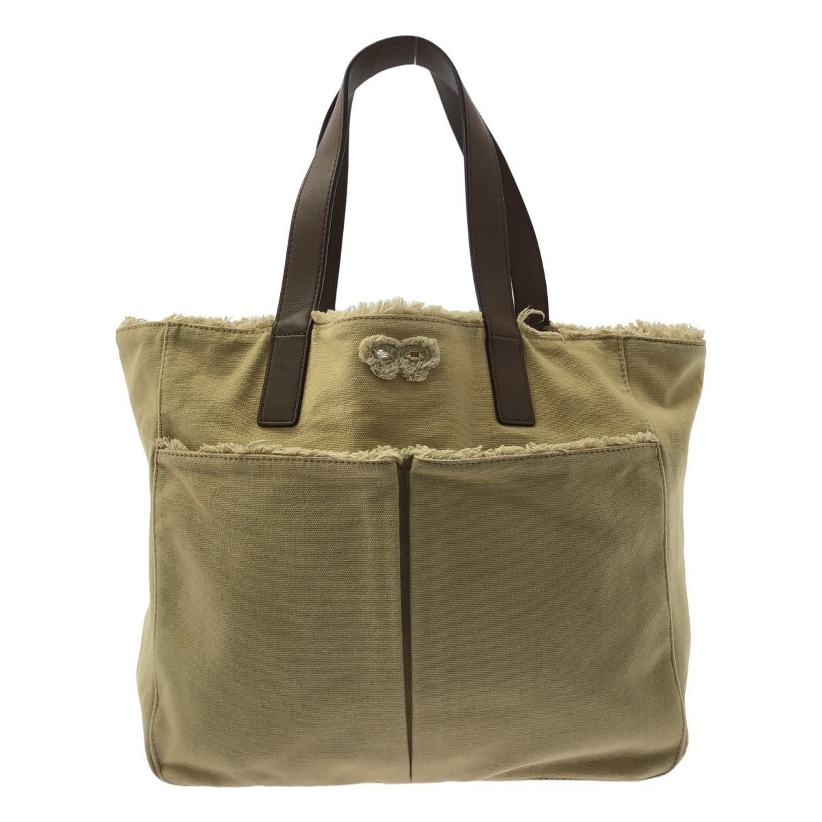 ANYA HINDMARCH / アニヤハインドマーチ | レザー ハンドル キャンバス 