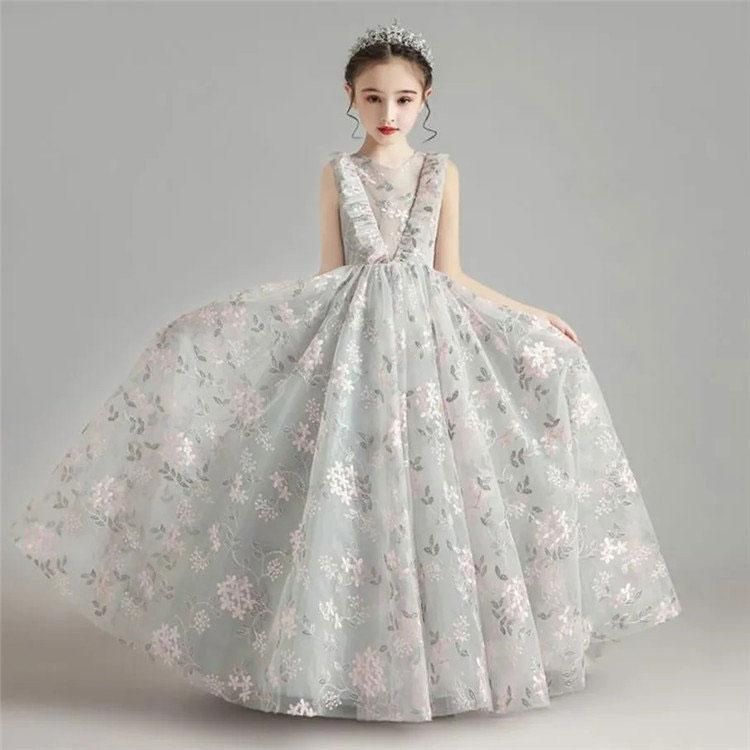 子供ドレス 発表会 ピアノ発表会 女の子 発表会ロングドレス 入学式 撮影用 結婚式 七五三 演奏会 子ども服 パーティードレス フォーマル キッズ ジュニア