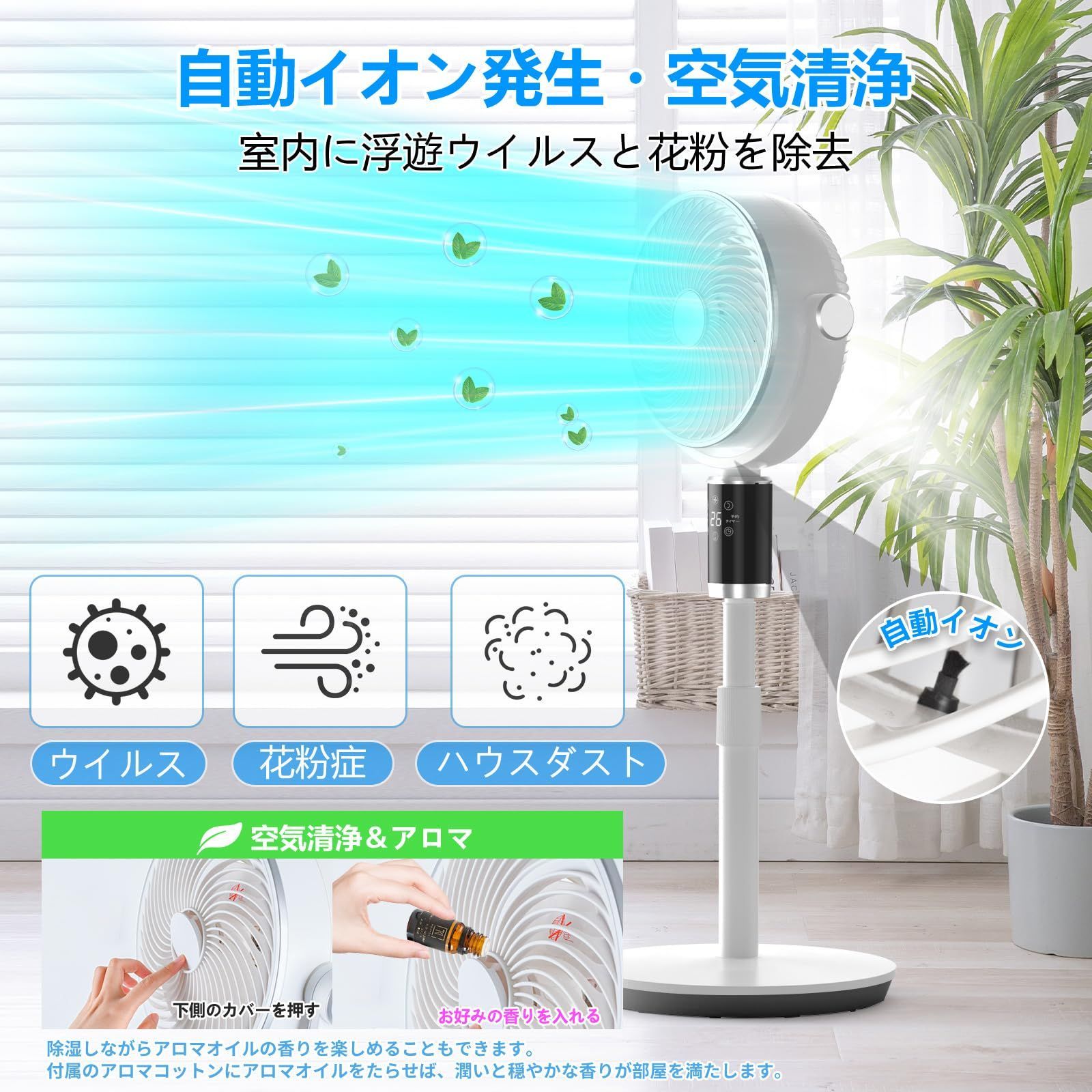 新品未使用一台三役で使いやすいマイナスイオン空気清浄機&扇風機&サーキュレーター 新品未使用一台三役で使いやすいマイナスイオン空気清浄機&