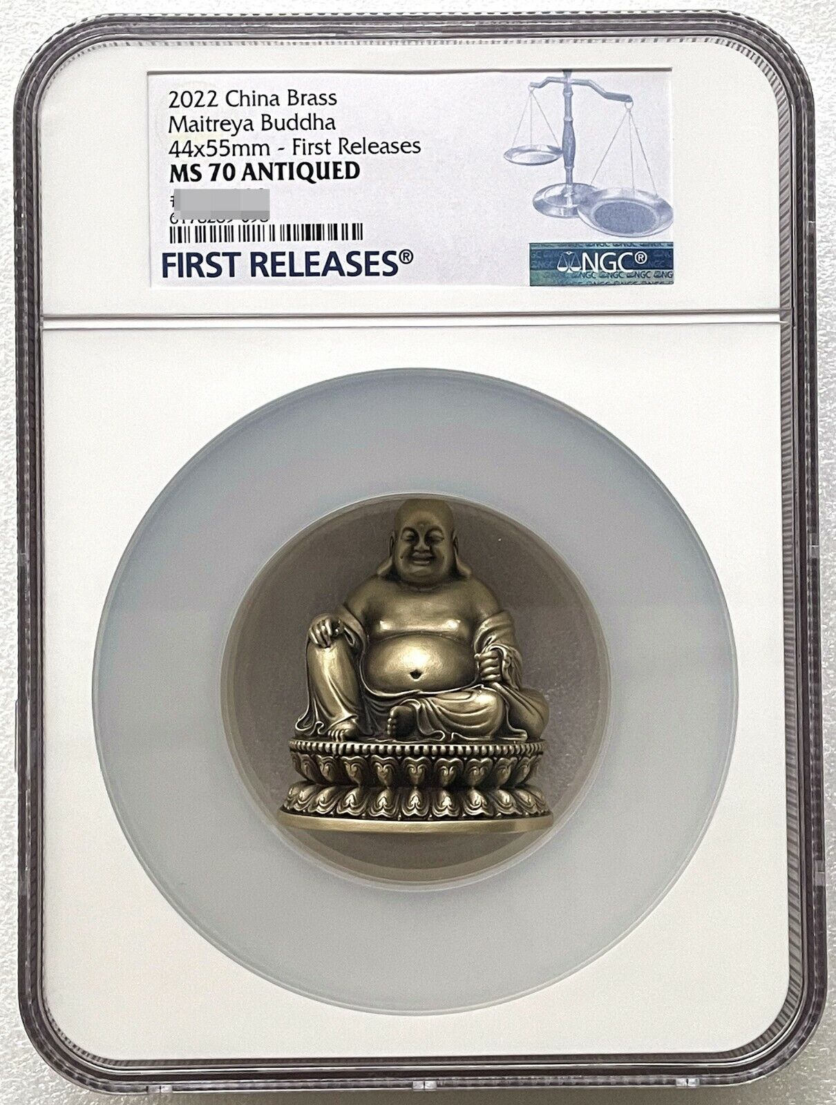 NGC MS70 2025 China Maitreya Buddha medal Bodhisattva medal 45*55mm