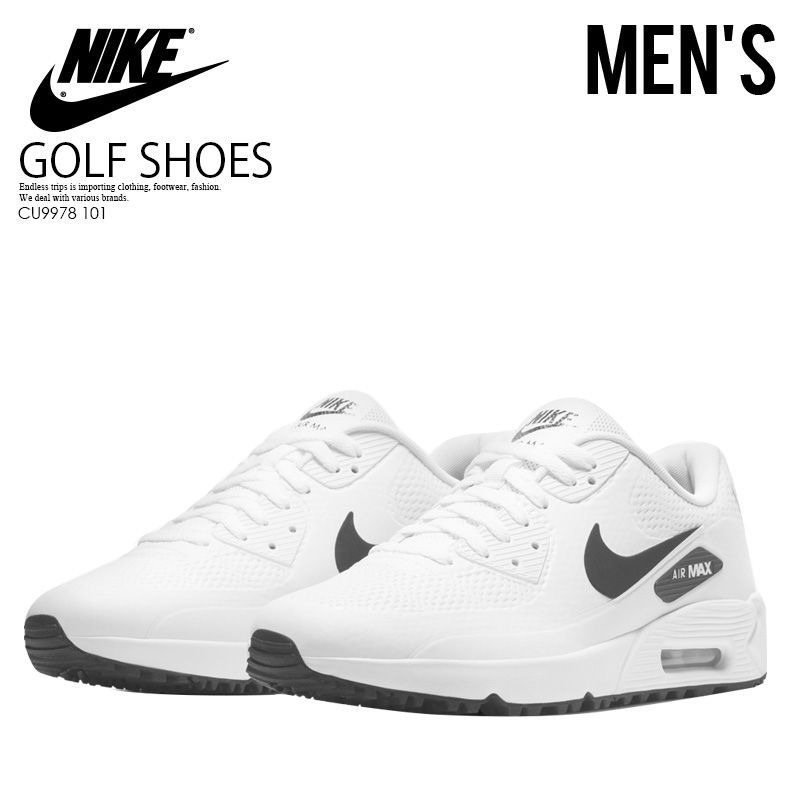 NIKE ナイキ ゴルフシューズ AIR MAX 90 G (エアマックス90 G) MENS メンズ スパイクレス ゴルフ WHITE/BLACK  ホワイト/ブラック 白 CU9978 101 - メルカリ