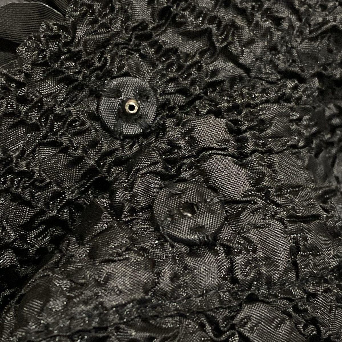 NOKO OHNO ノコオーノ コート サイズ38 M レディース - 黒 長袖 シワ加工 フラワー 花 スパンコール フリル 春 秋 SIROKUMA-CORPORATION_COM