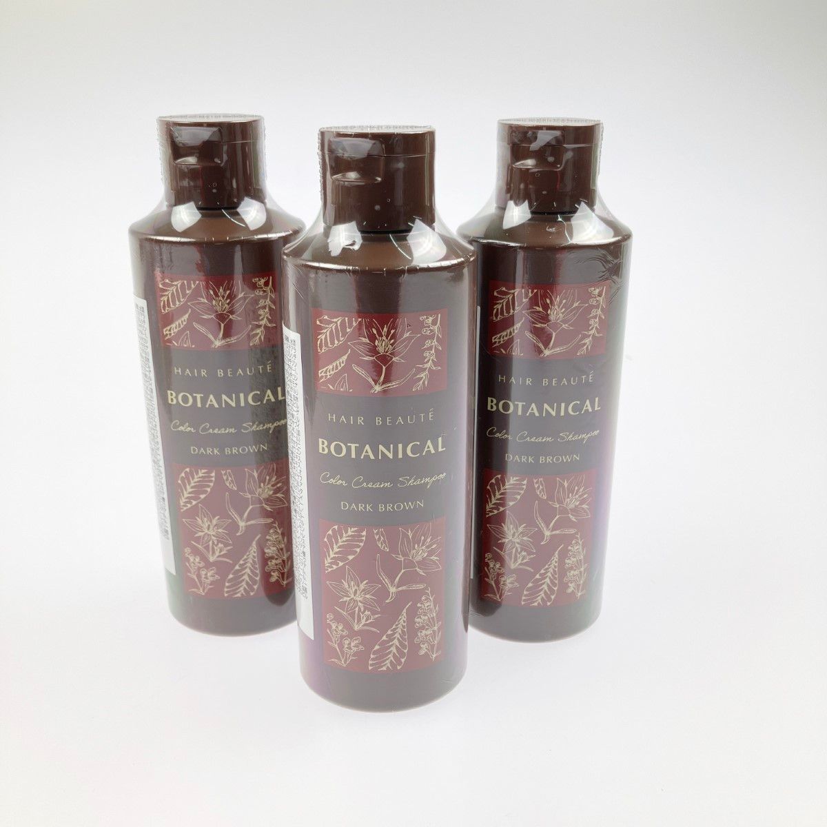 ヘアボーテ　ボタニカルカラークリームシャンプー•ダークブラウン 3本セット ヘアボーテ ボタニカル カラークリームシャンプー ダークブラウン