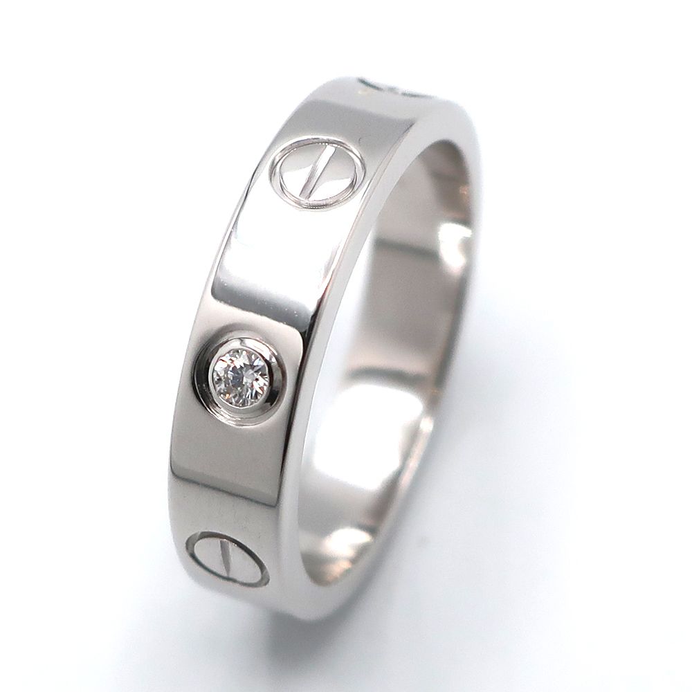 天白】CARTIER カルティエ 指輪 ミニラブリング 1P ダイヤ 天白】CARTIER カルティエ 指輪 ミニラブリング 1P ダイヤ