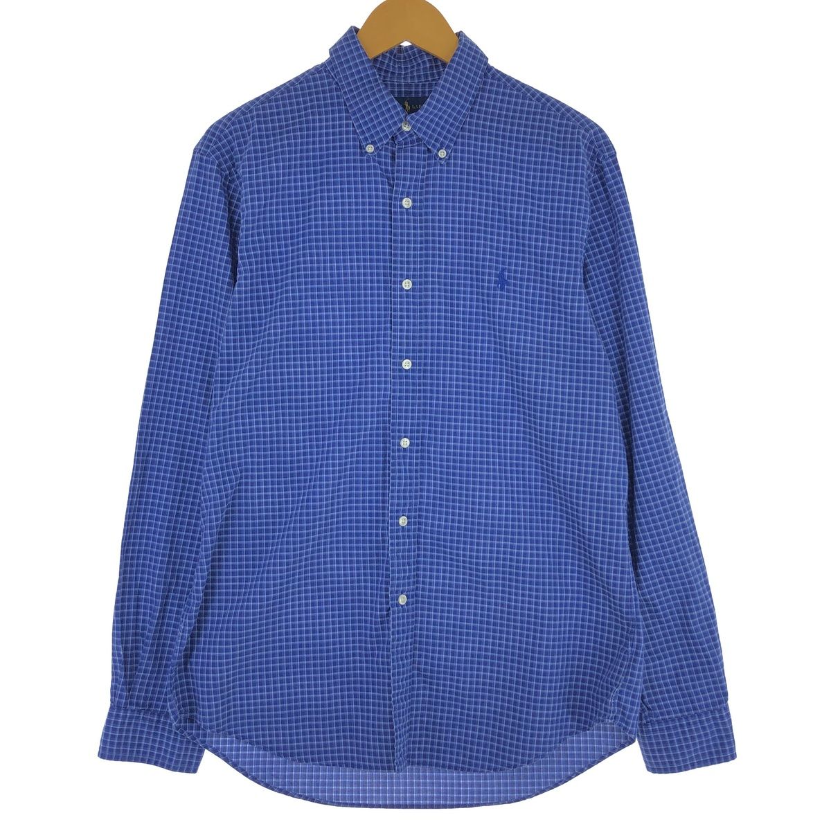 古着 ラルフローレン Ralph Lauren SLIM FIT 長袖 ボタンダウンチェックシャツ メンズL/eaa453047