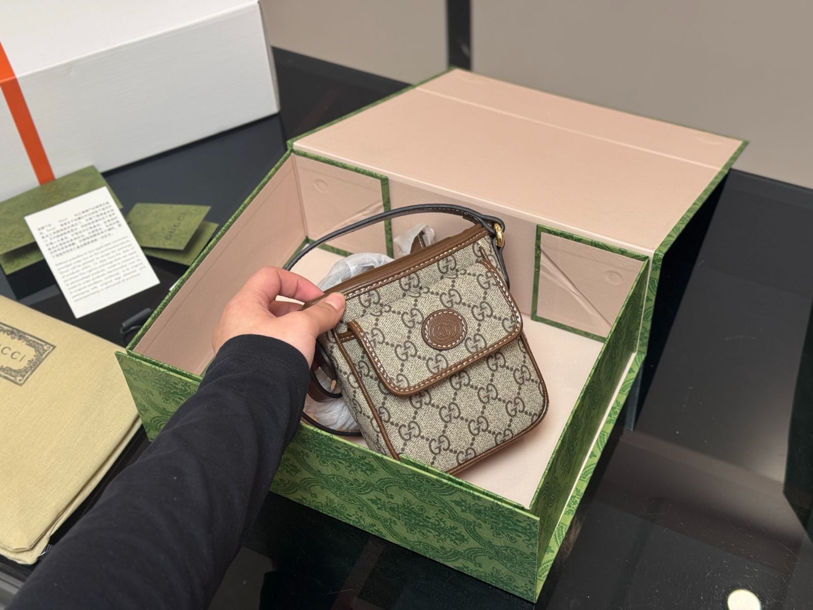 今日特価】Gucci Horsebit 1955 ミニバケットバッグ 12×23cm-WTO