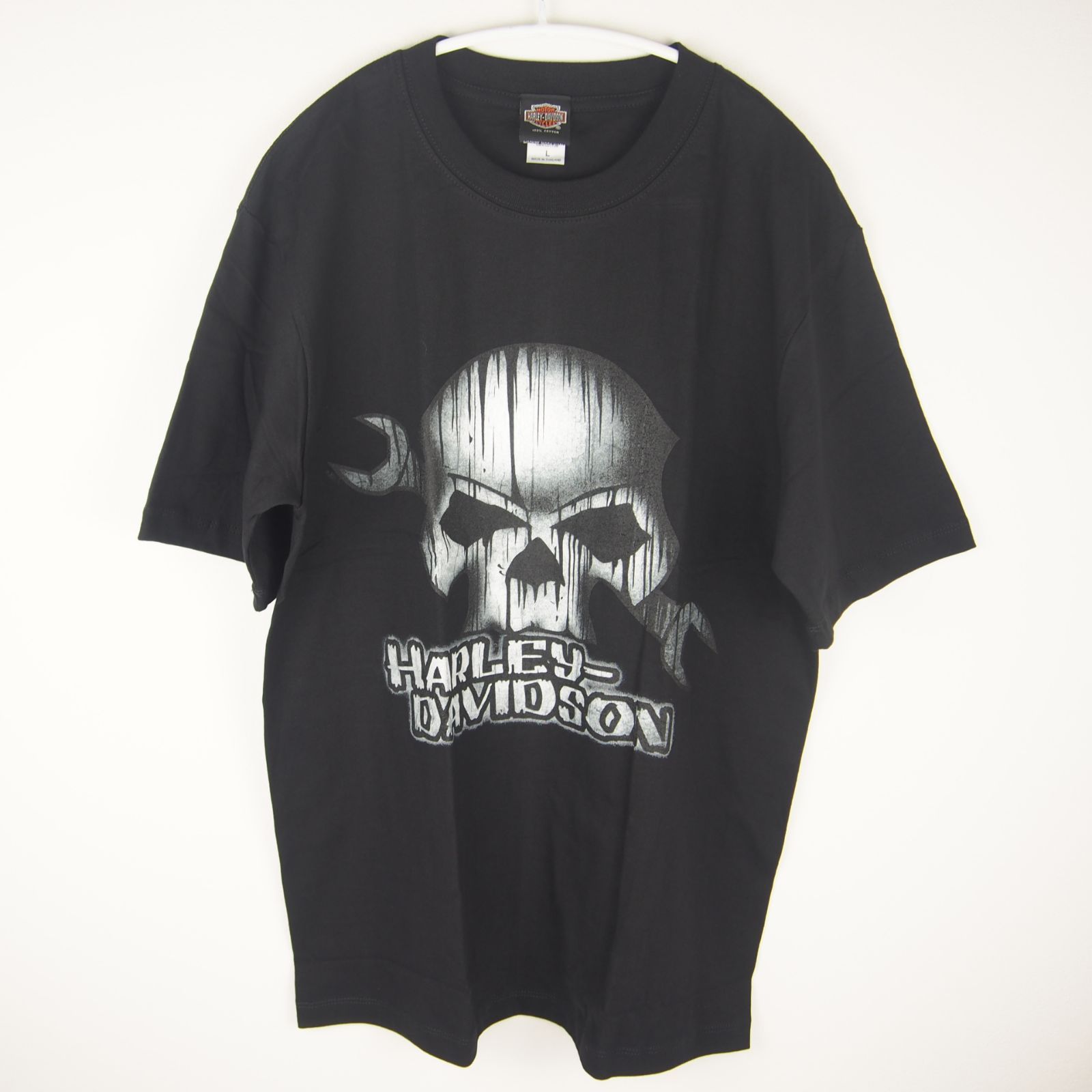 Harley-Davidson ハーレー プリント Tシャツ スカル 黒 ブラック L⁄XL