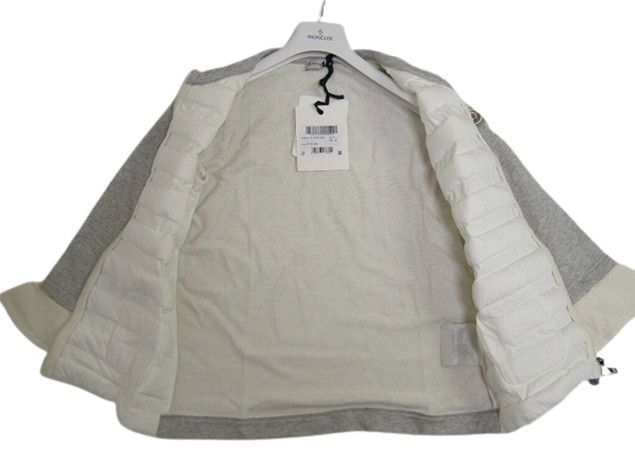 サイズM□新品 本物□モンクレール スウェット切替ダウンジャケット 白