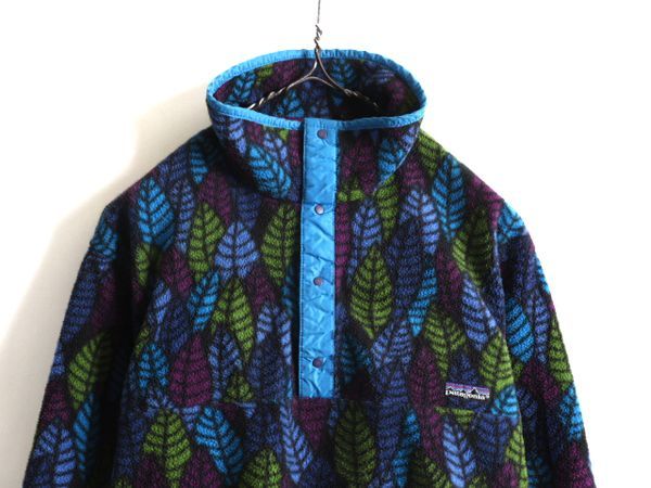 美品【90s】92年製　米国製　パタゴニア　リーフ柄　総柄　スナップTフリースゴンpatagonia出品中