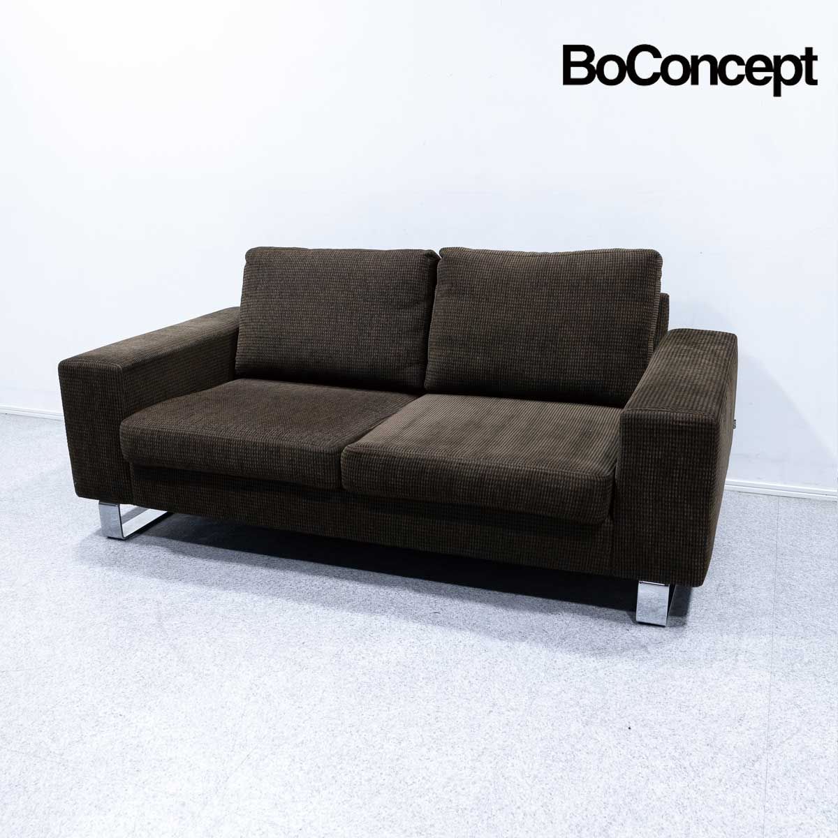 【中古品】BoConcept ボーコンセプト I.D.V 2人掛け ソファ ファブリック ブラウン アンダース・ノーガード 定価23万